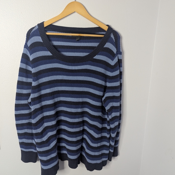 Lane Bryant Sweaters - Lane Bryant Striped Blue Sweater
